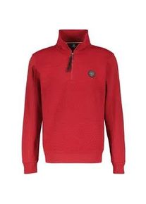 Sweatshirt Lerros "Lerros Sweat-Troyer mit dezentem Nadel-Steppmuster" Gr. L, rot (ruby rot) Herren Sweatshirts