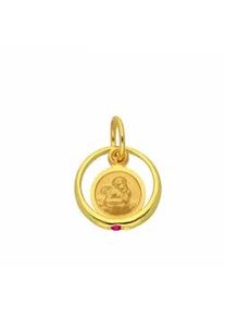 Ketten-Anhänger ADELIA ́S "Damen Goldschmuck 333 Gold Anhänger Taufring mit Rubin Ø 10,1 mm" Schmuckanhänger Gr. Gelbgold 333, rot Damen 333 Gold mit Rubin Goldschmuck für