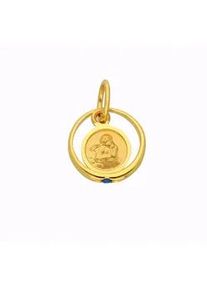 Ketten-Anhänger ADELIA ́S "Damen Goldschmuck 333 Gold Anhänger Taufring mit Safir Ø 10,1 mm" Schmuckanhänger Gr. Gelbgold 333, blau Damen 333 Gold mit Safir Goldschmuck für