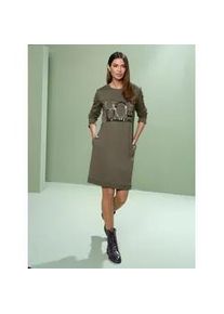 Jerseykleid Heine "Shirtkleid" Gr. 48, Normalgrößen, grün (khaki) Damen Kleider