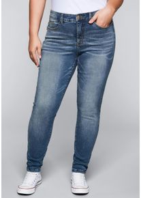 Große Größen Skinny Stretch-Jeans mit Bodyforming-Effekt Gr. 27 blau von sheego für Damen
