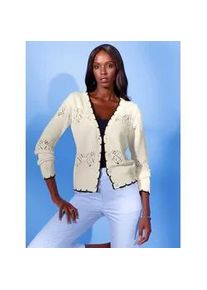 CRÉATION L Cardigan CREATION L Gr. 42, beige (ecru) Damen Strickjacken