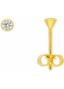 Paar Ohrhänger ADELIA ́S "1 585 Gold Ohrringe / Ohrstecker mit Zirkonia Ø 3 mm" Gr. Damen, Gelbgold 585, goldfarben (gold) Damen 585 Gold mit Zirkonia Goldschmuck für