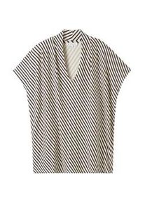 Tom Tailor Damen T-Shirt mit V-Ausschnitt, beige, Allover Print, Gr. XXL