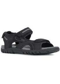 Sandale Geox "UOMO SANDAL STRADA" Gr. 43, schwarz (schwarz-grau) Herren Schuhe Sommerschuh, Klettschuh, Outdoorsandale, im Trekking-Look