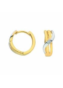 Paar Creolen ADELIA ́S "Damen Goldschmuck" Ohrringe Gr. Damen, Gelbgold 333, goldfarben (gold) Damen 333 Gold mit Zirkonia Goldschmuck für