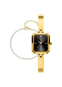 Paul Valentine Ethereal Watch & Sparkling Bracelet Set Gold