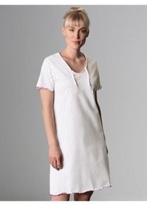 TRIGEMA Nachthemd TRIGEMA Nachthemd mit Herzchen-Muster (1-tlg), weiß