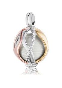 Ketten-Anhänger Engelsrufer "Schmuck Geschenk PARADISE, Körbchen mit Klangkugel für Halskette" Schmuckanhänger Gr. S, Silber 925 (Sterlingsilber)-Messing, 7,4 g, rosegold (silberfarben, gelbgoldfarben, roségoldfarben, perlmuttfarben, kristallweiß) Damen mit Zirkonia (synth.)