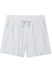 Tom Tailor DENIM Damen Shorts mit Leinen, blau, Streifenmuster, Gr. XL
