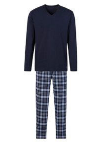 s.Oliver Pyjama (2 tlg., 1 Stück) mit Karo-Hose, blau