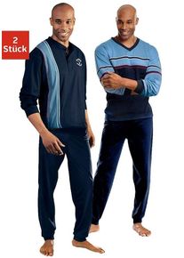 Le Jogger® Pyjama (Packung, 4 tlg., 2 Stück) lange Form, blau