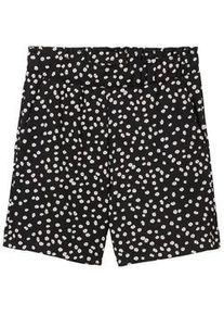 Tom Tailor DENIM Damen Lockere Shorts, schwarz, Allover Print, Gr. XL