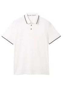 Tom Tailor Herren COOLMAX® Poloshirt, weiß, Uni, Gr. XXL