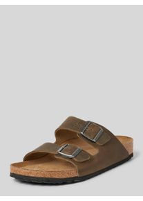 Birkenstock Slides aus Leder mit Dornschließe Modell 'Arizona'