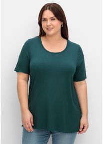 Große Größen Shirt in A-Linie, mit Cut-out im Nacken Gr. 56/58 grün von sheego für Damen