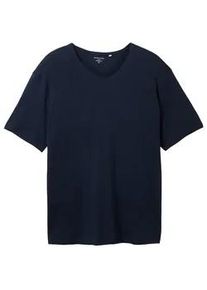 Tom Tailor Herren Plus - T-Shirt mit V-Ausschnitt, blau, Uni, Gr. 4XL