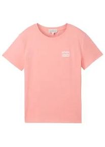 Tom Tailor DENIM Damen T-Shirt mit Bio-Baumwolle, rosa, Uni, Gr. XL