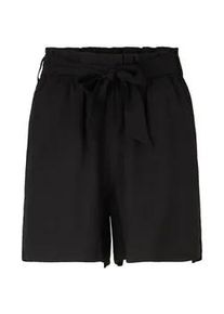 Tom Tailor DENIM Damen Shorts mit elastischem Bund, schwarz, Logo Print, Gr. S