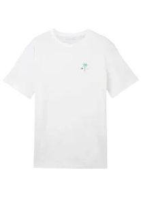 Tom Tailor Herren T-Shirt mit Bio-Baumwolle, weiß, Uni, Gr. XXL