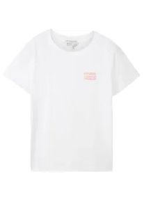 Tom Tailor DENIM Damen T-Shirt mit Bio-Baumwolle, weiß, Uni, Gr. XXL
