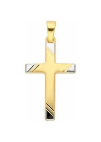 Ketten-Anhänger ADELIA ́S "333 Gold Kreuz Anhänger" Schmuckanhänger Gr. Damen, Weißgold 333, goldfarben (gold) Damen Goldschmuck für & Herren