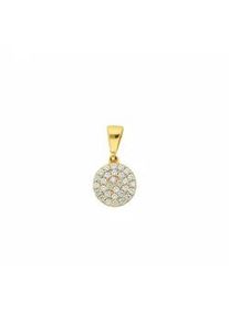 Ketten-Anhänger ADELIA ́S "Damen Goldschmuck 333 Gold Anhänger mit Zirkonia Ø 8,2 mm" Schmuckanhänger Gr. mit Zirkonia, Gelbgold 333, goldfarben (gold) Damen mit Zirkonia Goldschmuck für