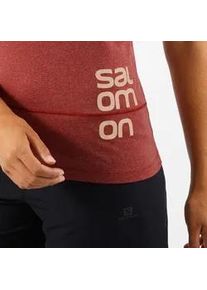 Damen T-Shirt Salomon Cross Run Graphic Tee Cabernet XS - Rot - XS
