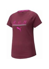 Damen T-Shirt Puma Run 5K Logo Tee Grape Wine L - lila - L