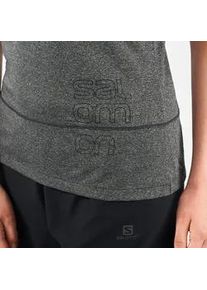 Damen T-Shirt Salomon Cross Run Graphic Tee Black L - grau - L