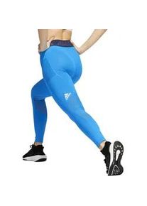 Damen Leggins Adidas Tech Fit Long 3-Bar Tights Bright Blue L - Blau - L