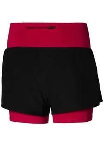 Damen Shorts Mizuno 2 in 1 4.5 Short/Black/Persian Red S - S