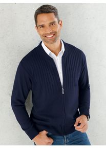 CLASSIC Herren Strickjacke, blau, Gr. 52, unifarben, 100% Polyacryl, Strickjacken