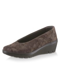 Suave Damen Slipper, Gr. 41, grau, Veloursleder, sportlich, Schuhe