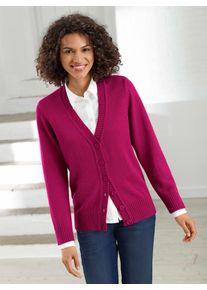 Casual Looks Damen Strickjacke, pink, Gr. 40, unifarben, 50% Baumwolle, 50% Polyacryl, Strickjacken