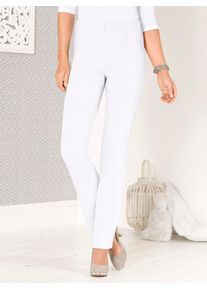 Classic Basics Damen Stretch-Hose, weiß, Gr. 42, unifarben, 91% Polyester, 6% Viskose, 3% Elasthan, Hosen