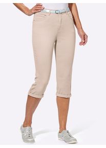 Casual Looks Damen Caprijeans, beige, Gr. 40, unifarben, 98% Baumwolle, 2% Elasthan, Jeans