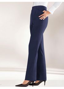 COME ON Damen Bügelfaltenhose, blau, Gr. 40, unifarben, 65% Polyester, 32% Viskose, 3% Elasthan, Hosen
