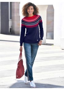Casual Looks Damen Norwegerpullover "Pullover", bunt, Gr. 36, gemustert, mehrfarbig, 100% Baumwolle, Pullover