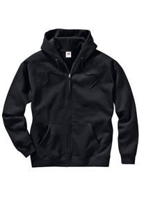 Herren Kapuzensweatjacke, schwarz, Gr. 4, Fruit of the Loom, 80% Baumwolle, 20% Polyester, Sweatjacken