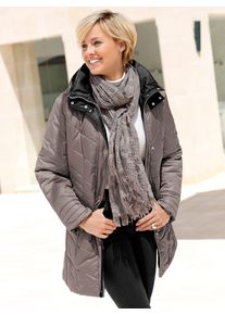 Casual Looks Damen Steppjacke, grau, Gr. 40, unifarben, gemustert, mehrfarbig, 100% Polyester, Jacken