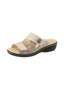 Belvida Damen Pantolette, Gr. 37, grau, Glattleder, Nubukleder, klassisch, Schuhe