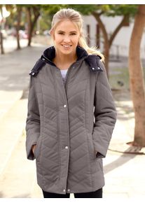 Classic Basics Damen Steppjacke, schwarz, Gr. 38, gemustert, mehrfarbig, 100% Polyester, Jacken