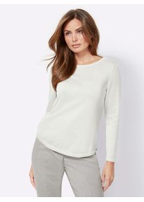 Inspirationen Damen Rundhalspullover "Pullover", weiß, Gr. 40, unifarben, 100% Baumwolle, Pullover