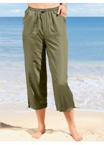 Classic Basics Damen 7/8-Hose, grün, Gr. 20, unifarben, 100% Polyester, Hosen