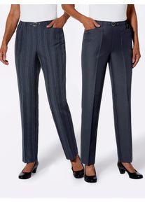 Classic Basics Damen Schlupfhose, blau, Gr. 195, unifarben, gemustert, gestreift, kariert, mehrfarbig, 98% Polyester, 2% Viskose, Hosen
