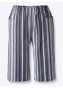 Classic Basics Damen Bermudas, schwarz, Gr. 42, gemustert, gestreift, mehrfarbig, 100% Baumwolle, Hosen