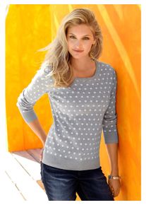 Inspirationen Damen Strickpullover "Pullover", grau, Gr. 38, gemustert, mehrfarbig, 100% Polyacryl, Pullover