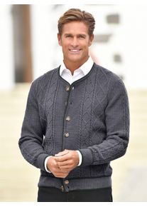 Marco Donati Herren Strickjacke, grau, Gr. 48, unifarben, 70% Polyacryl, 30% Wolle, Strickjacken