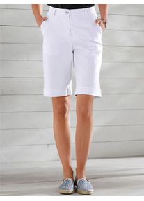 Classic Basics Damen Jeansbermudas, weiß, Gr. 50, unifarben, 97% Baumwolle, 3% Elasthan, Jeans